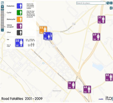 ↑ US road accident casualties: every one mapped across America