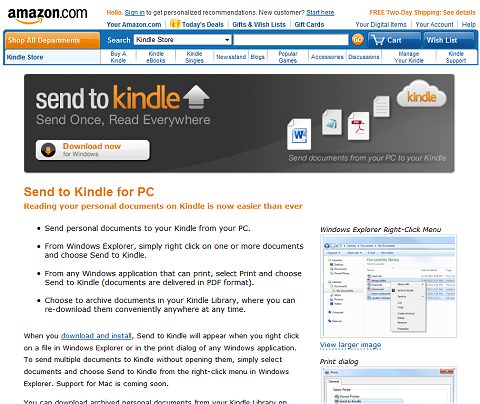 ↑ Send to Kindle for PC