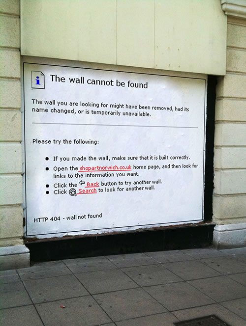 ↑ HTTP 404 Error: Wall Not Found