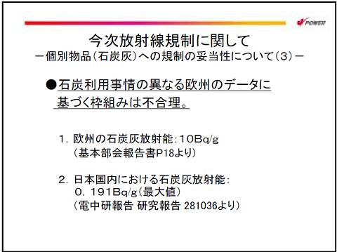 ↑ 石炭灰の放射線規制免除に関する検討に際して