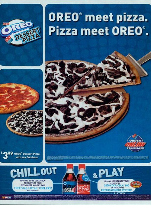 ↑ Domino's Oreo Dessert Pizza