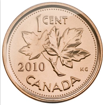 ↑ カナダ、1セント硬貨廃止