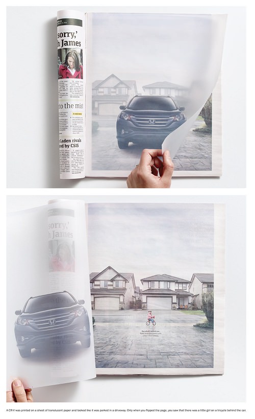 ↑ Honda CR-V: Translucent paper