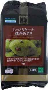 ↑ しっとりケーキ　抹茶あずき 