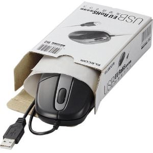 ↑ エレコム EU RoHS指令準拠 USB 光学式マウス スタンダードサイズ/簡易パッケージ(ブラック) M-M2URBK/RS