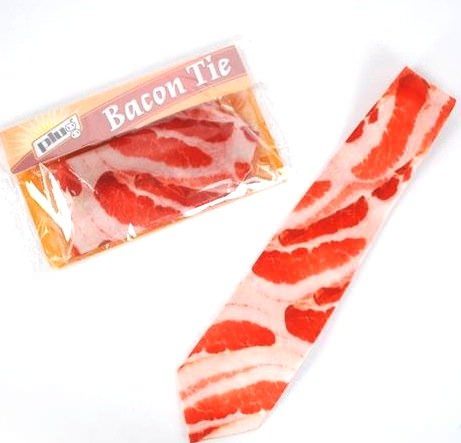 ↑ Men's Bacon Meat Tie / Necktie, Novelty Gag Gift, 54 Inches