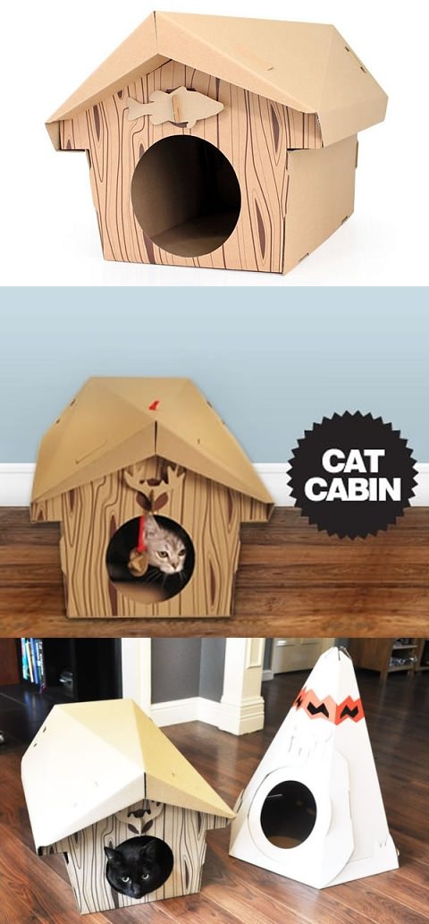 ↑ Cat Cabin - Cat Playhouse