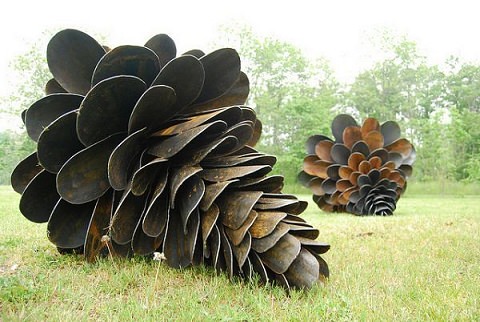 ↑ Giant Pine Cones Made from Shovel Blades