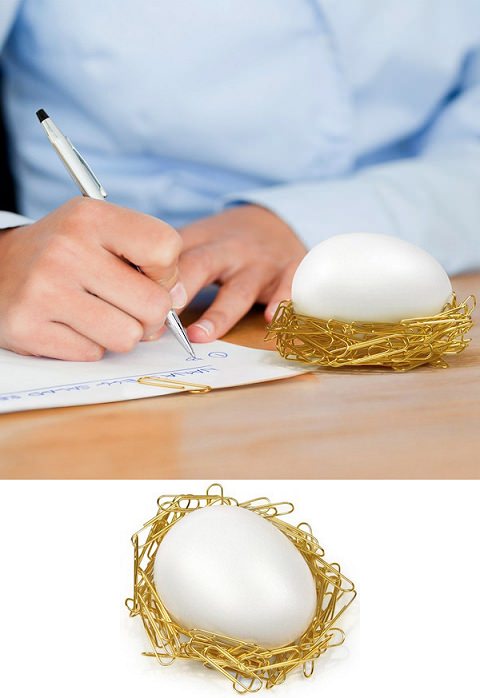 ↑ Desk Egg - Cozy Nest for Paper Clips