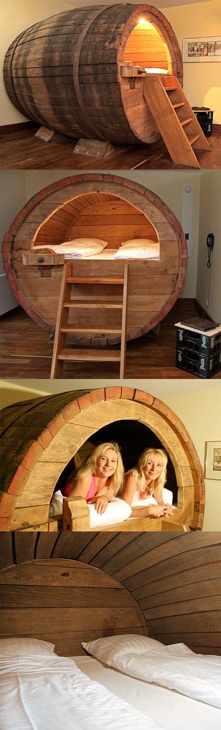 ↑ Beer Barrel Bed