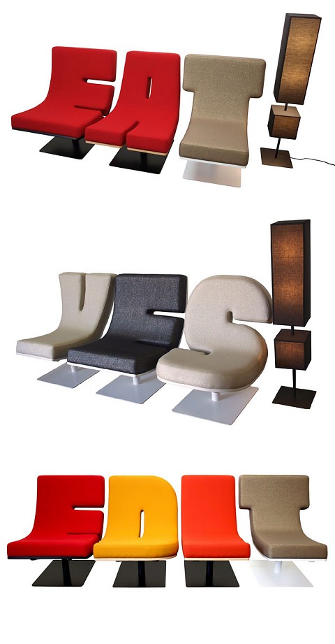 ↑ Typographic furniture