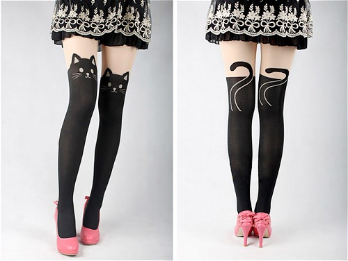 ↑ cat face stockings