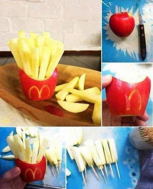↑ How to Carve an Apple into McDonald's French Fries