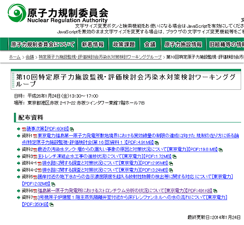 ↑ 第10回特定原子力施設監視・評価検討会汚染水対策検討ワーキンググループ資料一覧