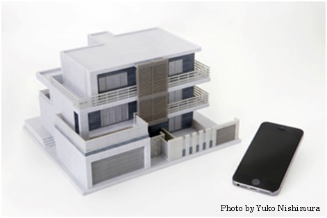 ↑ 3Dプリンタによる建築モデル作成例