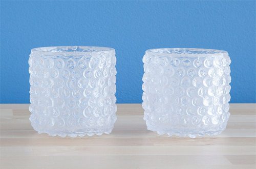 ↑ bubble wrap glass set