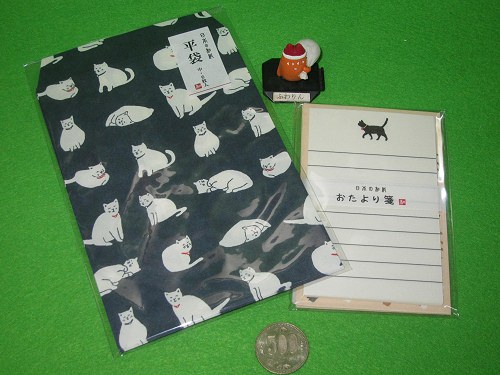 ↑ 「日本の和紙」。調達した二品目。500円玉はサイズ比較用